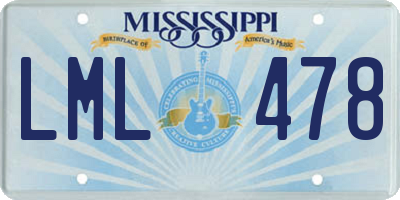 MS license plate LML478