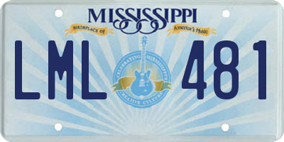MS license plate LML481