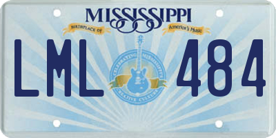MS license plate LML484