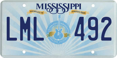 MS license plate LML492