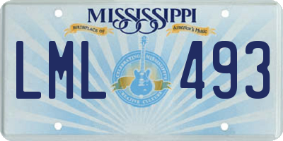 MS license plate LML493