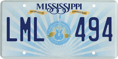 MS license plate LML494