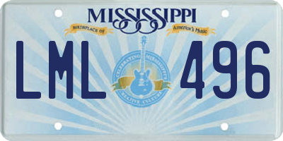 MS license plate LML496