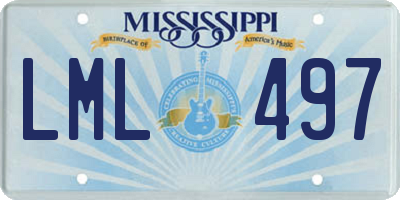 MS license plate LML497