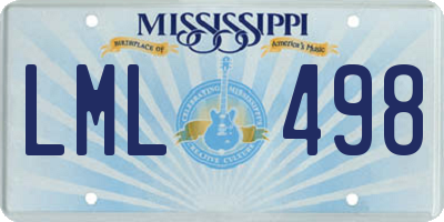MS license plate LML498