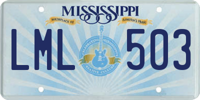 MS license plate LML503