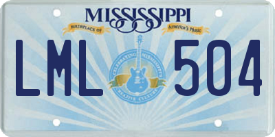 MS license plate LML504