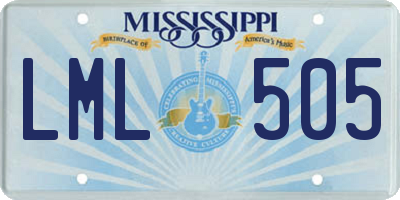 MS license plate LML505