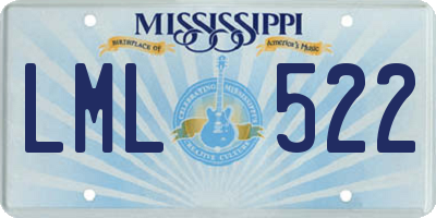 MS license plate LML522