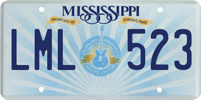 MS license plate LML523