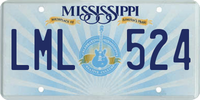 MS license plate LML524