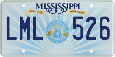 MS license plate LML526