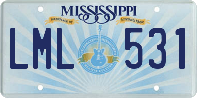 MS license plate LML531