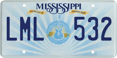 MS license plate LML532