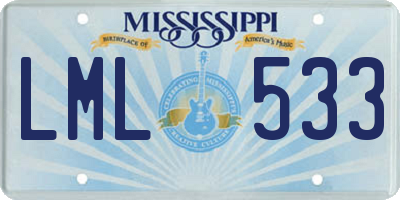 MS license plate LML533