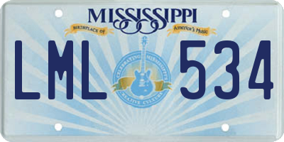 MS license plate LML534