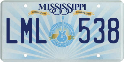 MS license plate LML538