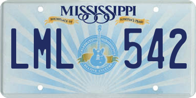 MS license plate LML542
