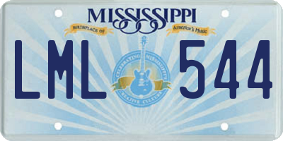 MS license plate LML544