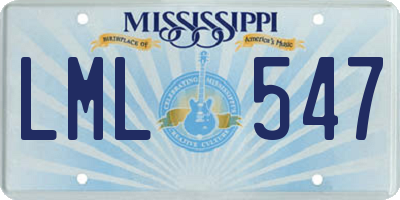MS license plate LML547