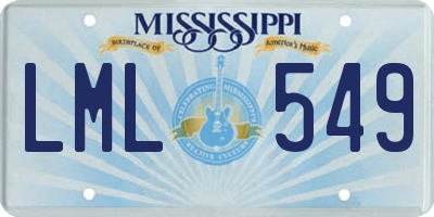 MS license plate LML549