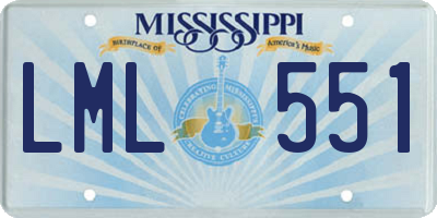 MS license plate LML551
