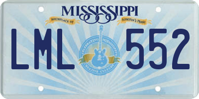MS license plate LML552