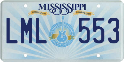 MS license plate LML553