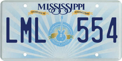 MS license plate LML554