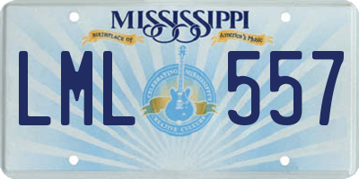 MS license plate LML557