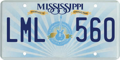 MS license plate LML560