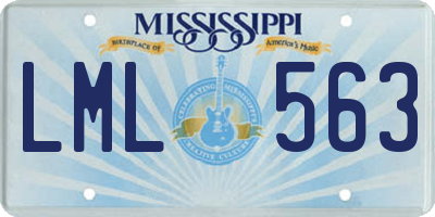 MS license plate LML563