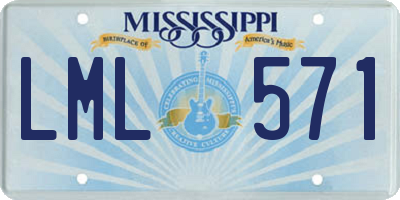 MS license plate LML571