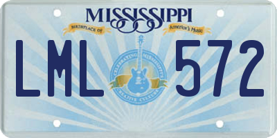 MS license plate LML572