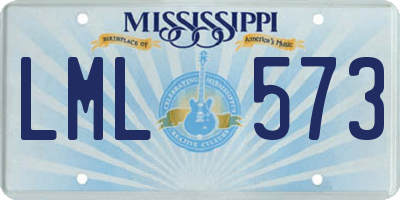 MS license plate LML573