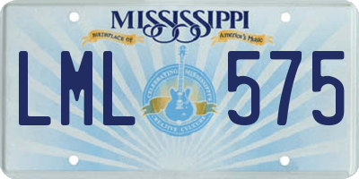 MS license plate LML575