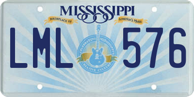 MS license plate LML576
