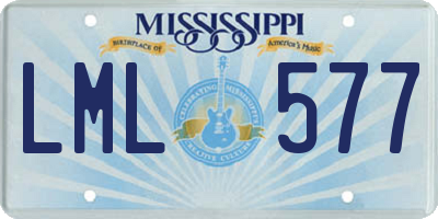 MS license plate LML577