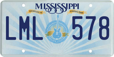MS license plate LML578