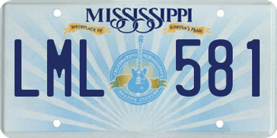 MS license plate LML581