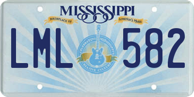 MS license plate LML582