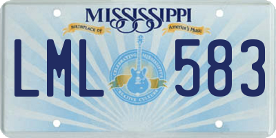 MS license plate LML583