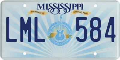 MS license plate LML584