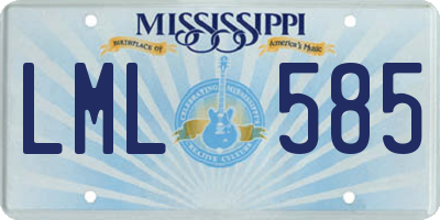 MS license plate LML585