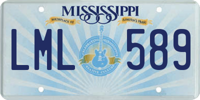 MS license plate LML589