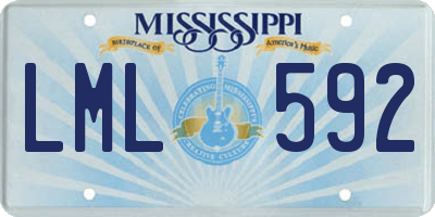 MS license plate LML592
