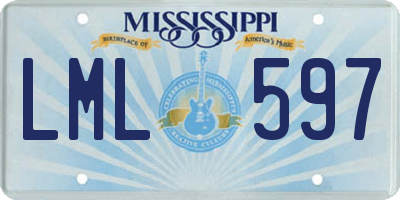 MS license plate LML597