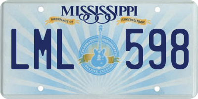 MS license plate LML598