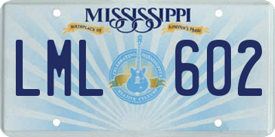 MS license plate LML602