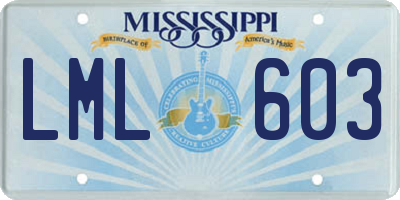 MS license plate LML603